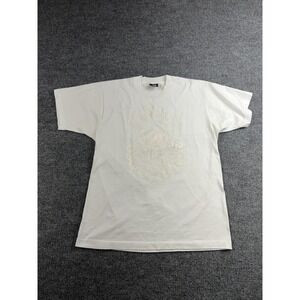 Vintage Angel Shirt Womans Large White Glitter Graphic Screen Stars Best 90s